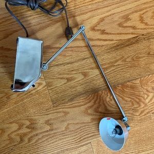 Vintage transformer style mini adjustable desk lamp chrome MCM